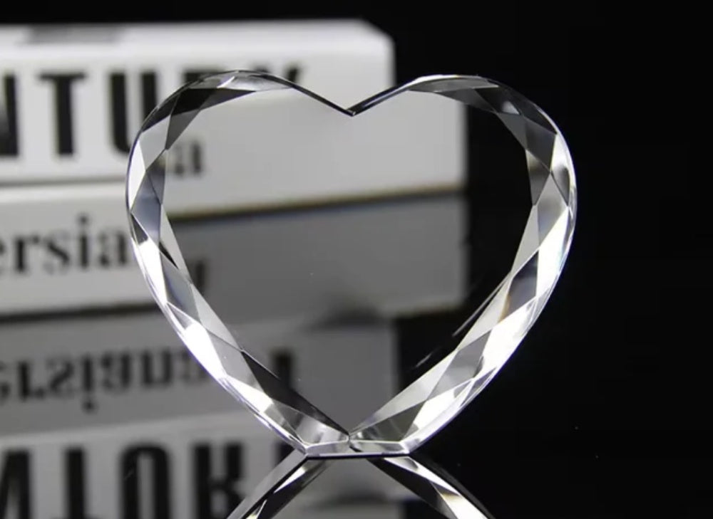 Personalized Heart Crystal with Picture Inner Engraved