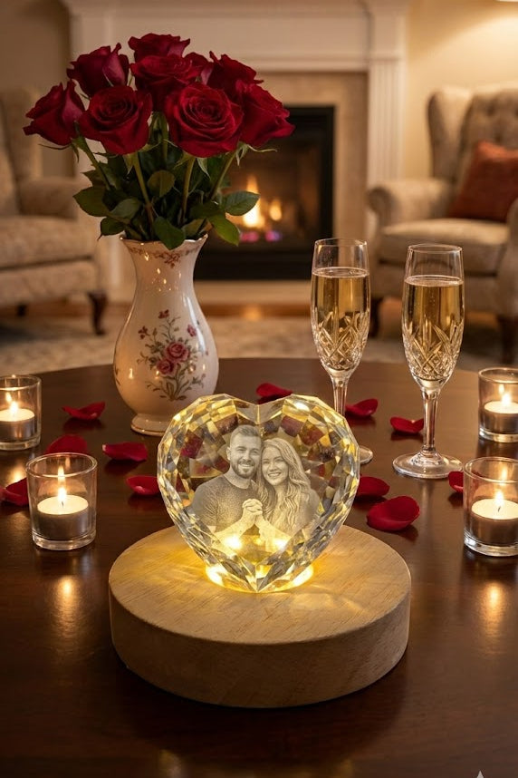 Personalized Diamond Heart Crystal 80mm