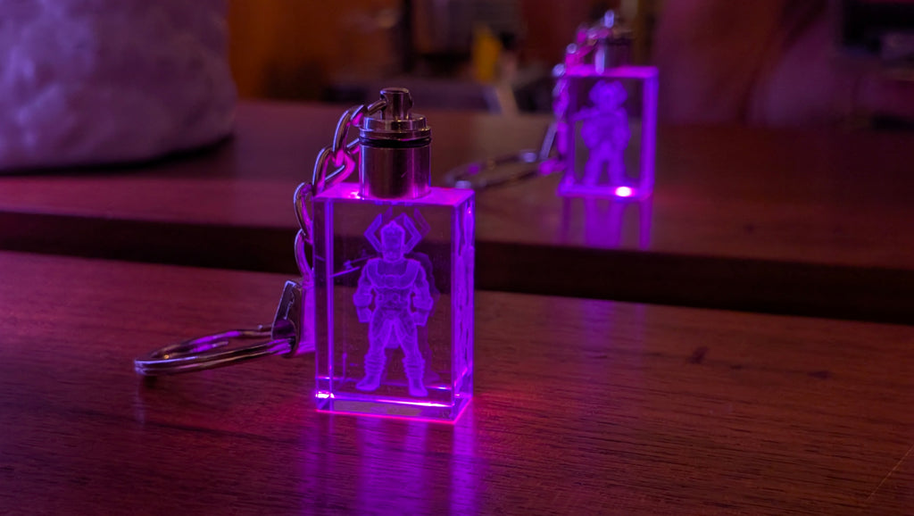 Dilophosaurus Dinosaur Crystal Keychain