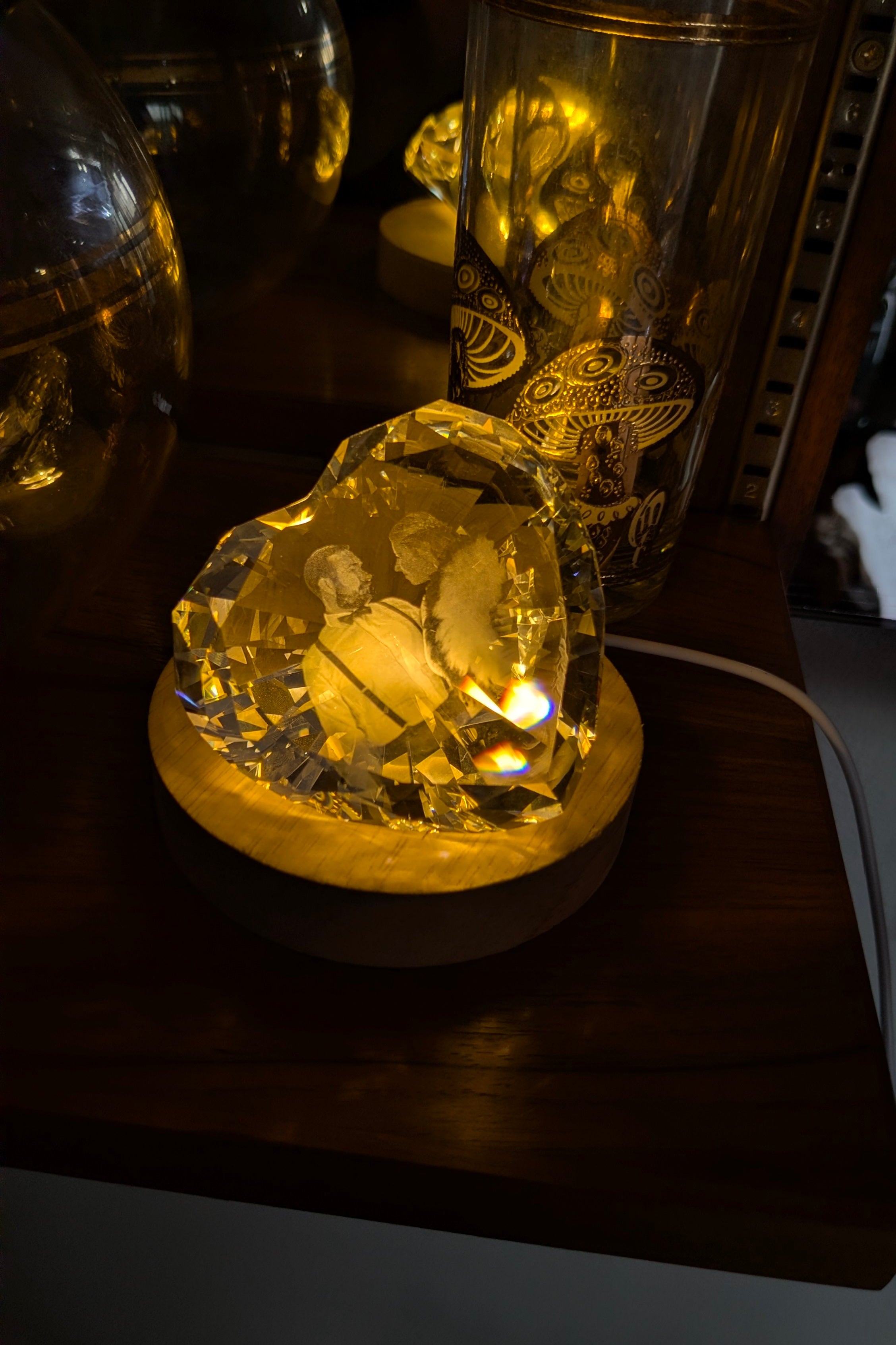 Personalized Diamond Heart Crystal 80mm