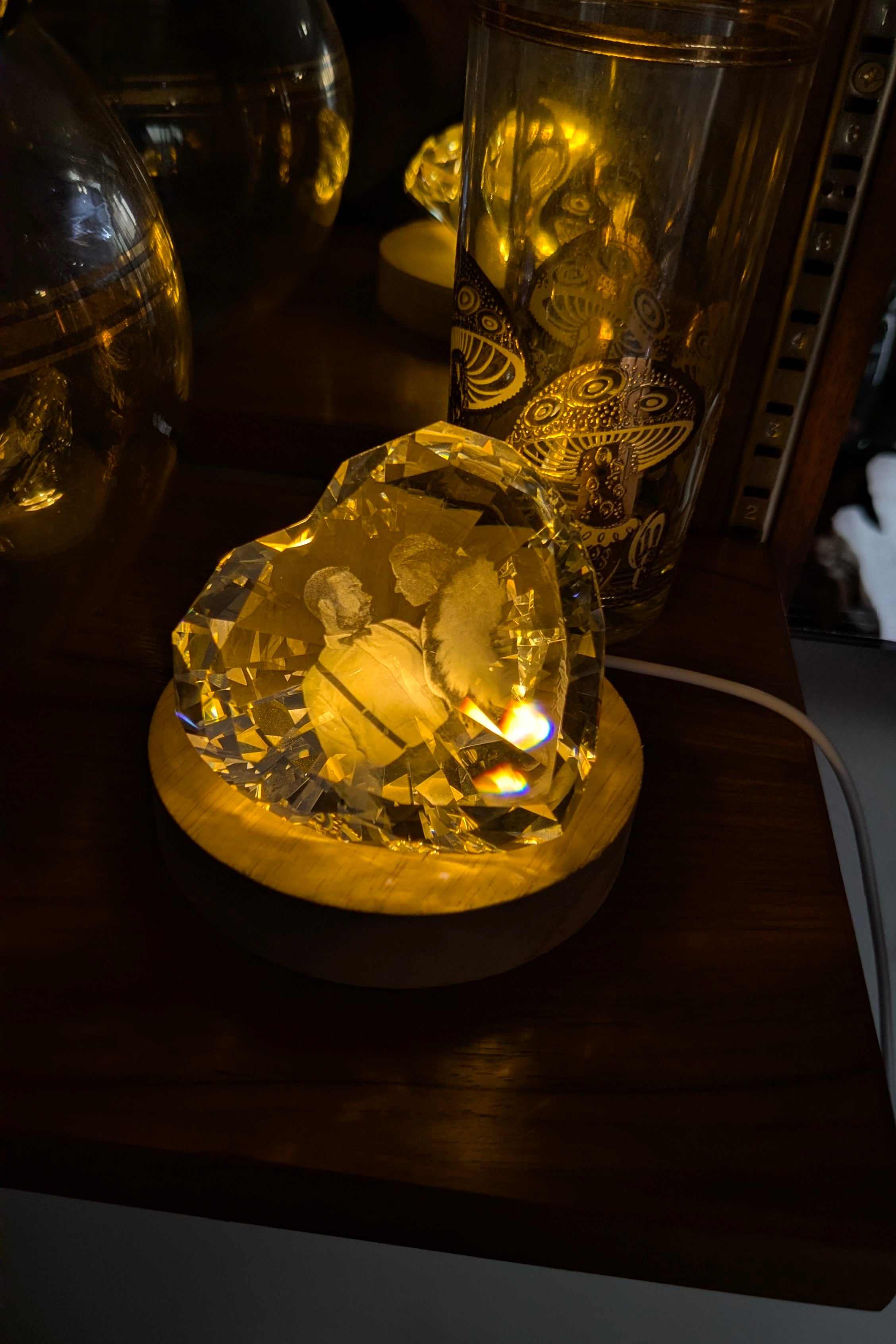 Personalized Diamond Heart Crystal 80mm