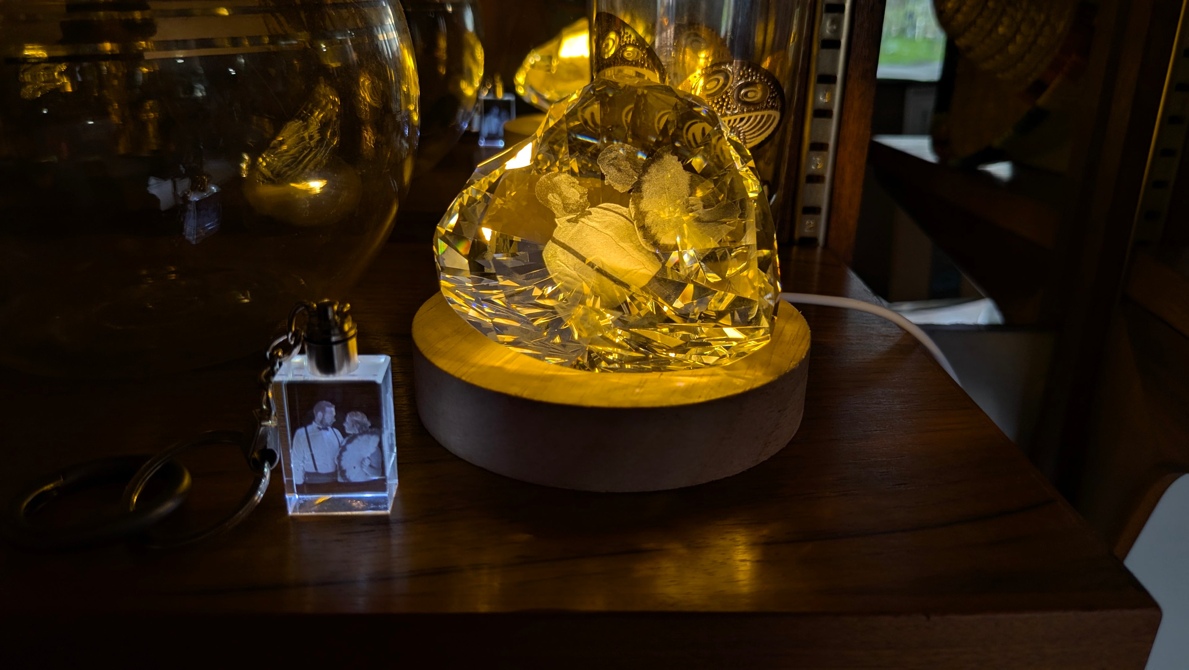 Personalized Diamond Heart Crystal 80mm