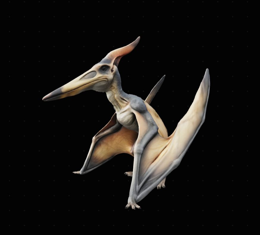 Pterodactyl Dinosaur Crystal Keychain