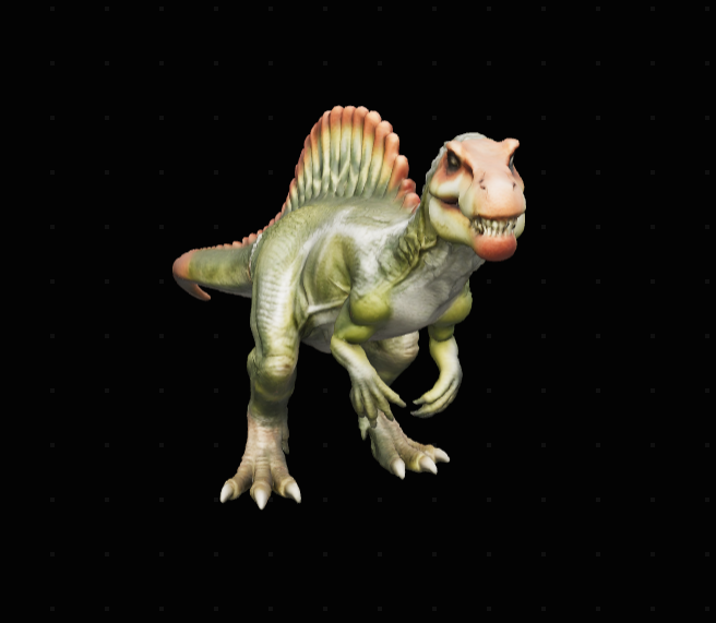 Spinosaurus Dinosaur Crystal Keychain