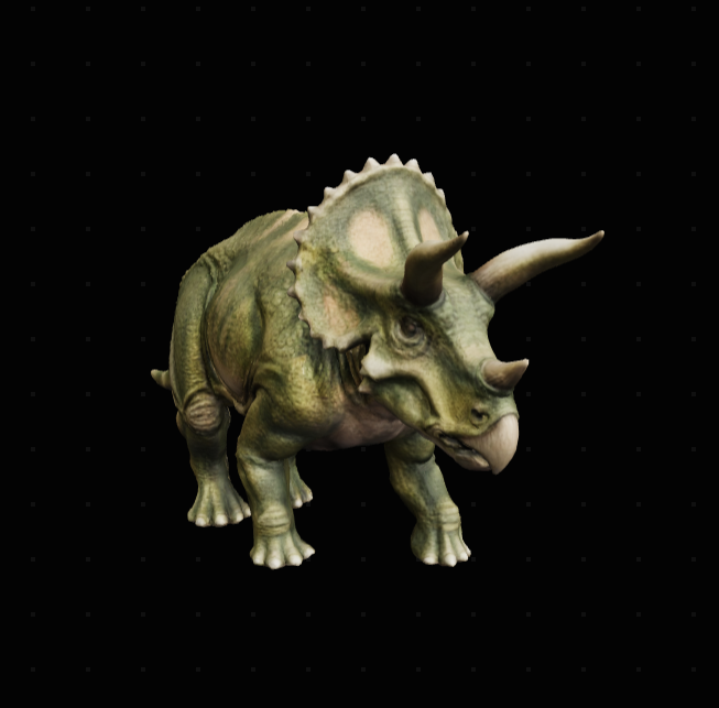 Triceratops Dinosaur Crystal Keychain