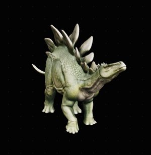 Stegosaurus Dinosaur Crystal Keychain