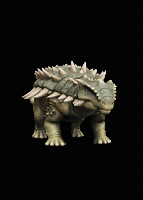 Ankylosaurus Dinosaur Crystal Keychain