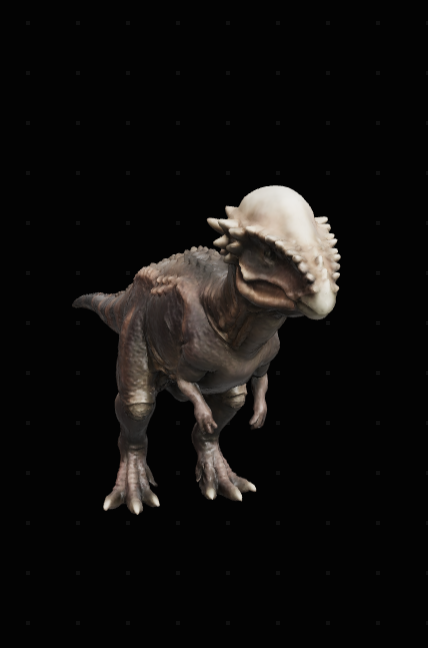 Stegoceras Dinosaur Crystal Glass Keychain