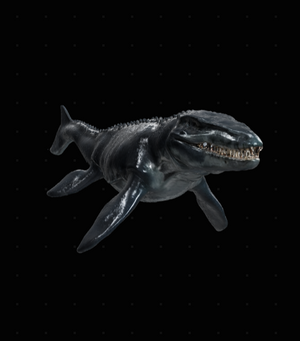 Mosasaurus Dinosaur Crystal Glass Keychain