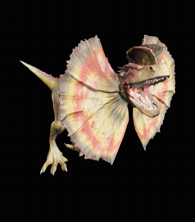 Dilophosaurus Dinosaur Crystal Keychain