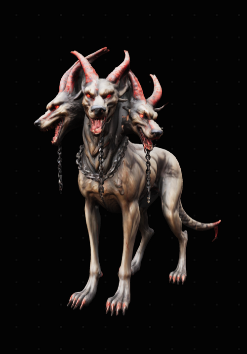 Cerberus Mythological Creature Hologram Crystal Keychain