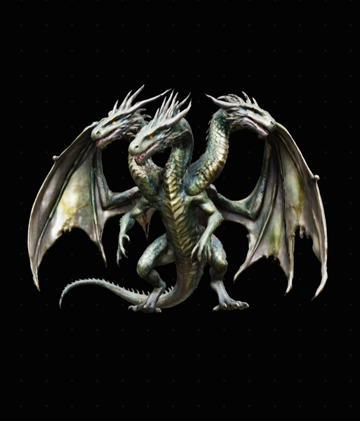 Hydra Dragon Hologram Crystal Keychain