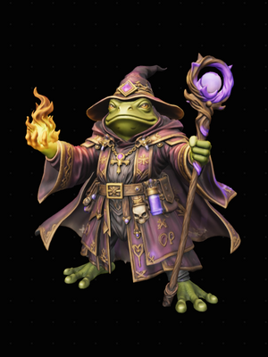 Frog Wizard Hologram Crystal Keychain