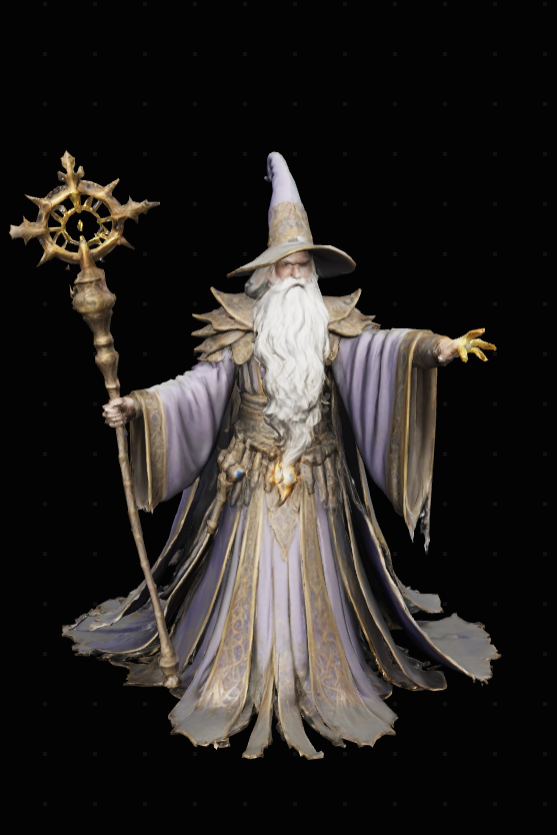 Wizard Hologram Crystal Keychain