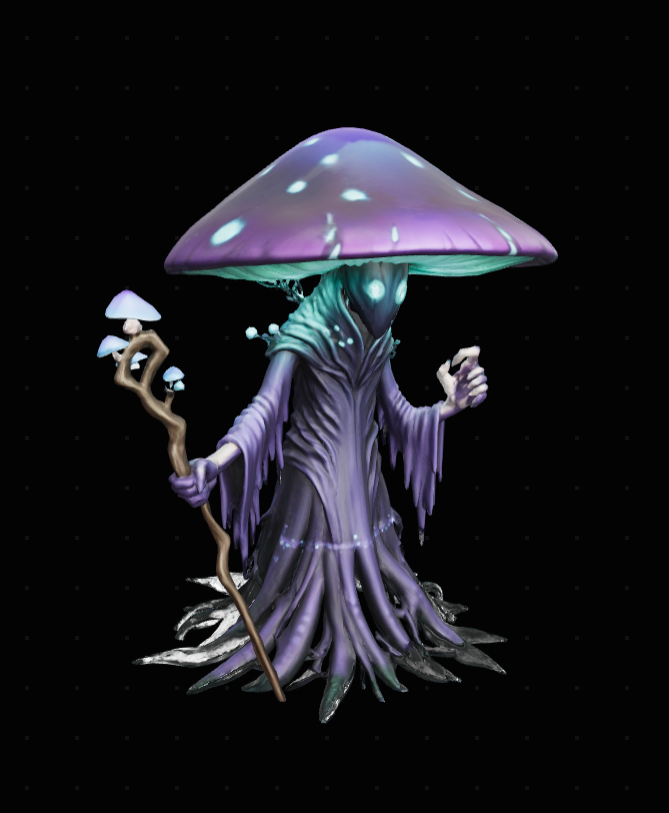 Mushroom Mage Hologram Crystal Keychain